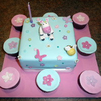 1St Birthday - Cow, Butterflies, Flowers I made this for my friends daughters 1st birthday.