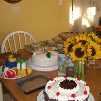 Dessert Table, My Specialty- Blackforest Cake In The Foreground 