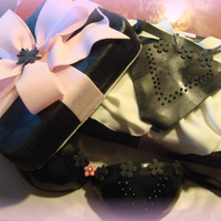 Lingeria Shower Bra & box are cake, lid is styrofoam covered in fondant. TFL