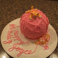 Kittens With Yarn I made this cake for my sister in law for her birthday. Its a white cake with buttercream. Thanks for looking.