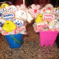 Easter Cookie Bouquet This is the first time I've mad cookie bouquets. I made them for my niece and nephew for Easter. Most of the decorating ideas of the...