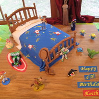 Toy Story Cake I made this cake for my son's 4th birthday. It was two 9x13s stacked. One chocolate and one vanilla with oreo filling. The characters...