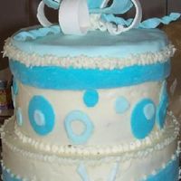 For A 16Th Birthday I used white and chocolate cakes with buttercream icing (same filling). The top and ribbons were made of fondant. It wasn't the best...