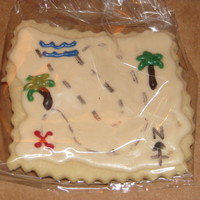 Treasure Map Cookies! Made these for my son's Pirate birthday party. Iced in white chocolate (ran out of time to royal icing! LOL!)