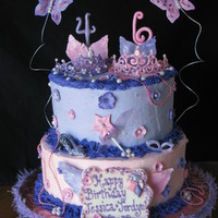 Fancy Nancy For Sisters Made this cake for my kids' friends' birthday. They wanted Fancy Nancy!! Sunglasses, shoe, wand, numbers, feathers, butterflies &...