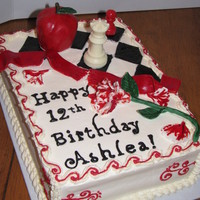 12Th Twilight Cake Made this for a friend's daughter who is a HUGE Twilight fan. This was kind of a mixed-media project. The chess pieces and board are...