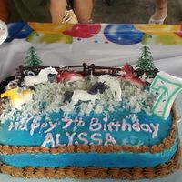 Alyssa's Horse Cake I made this for my daughter's 7th Bday. I did it exactly the way she wanted. I wasn't very happy with it but she was. She wanted...