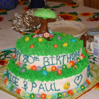 80Th Bday Cake I made for my grandparents 80th bday