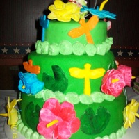 1St Wedding Cake The theme was tropical/Hawaiian. The bride had the frogs for her topper & wanted shades of green & bright colors. Other than that,...