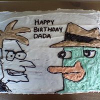 Doofenshmirtz & Perry My whole family loves this show. This cake was made for my husband's birthday. As I mentioned on another photo my decorations are all...