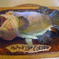 Large Mouth Bass Another last minute order...cookies n cream cakes w/ vanilla buttercream...covered in MMF & Air Brushed...he loved it...