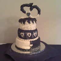 Her Classy 50Th FOR A FRIENDS 50TH...EVERYONE WORE BLACK & WHITE...3 TIERED WHITE CHOCOLATE CAKE & ALMOND CAKE FILLED WITH WHITE CHOCOLATE MOUSSE W...