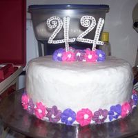 44Th Birthday Cake This is a cake I made for my mothers 44th birthday, I did all of the decorating in about 2 hours, other than the flowers and the topper. I...