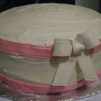 First Cake Ever! i wanted to do buttercream only frosting for taste test reasons & did not want it covered by fondant. the ribbon & bow are the...