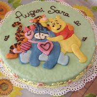 Pooh & Friends Cake I made this cake for the birthday of a baby girl, this is a three-layerpuff pastry cake filled with custard (millefoglie in italian), I...