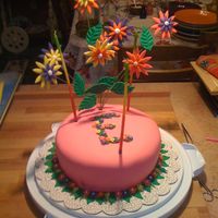 Erin's Birthday Cake MMF covered cake for my niece's 3rd birthday.