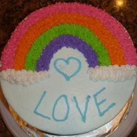 Obligatory Wilton Course 1 Rainbow Cake I decided to go at least a little original and use neon colors for my rainbow. Couldn't think of anything creative to write on it, so...