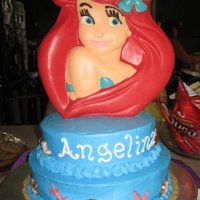 Ariel Under The Sea Butter cream w/ Ariel candy plaque, and chocolate molded seashells.