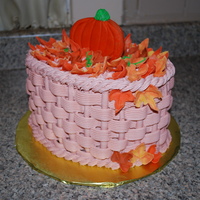 Fall Basket Butter cream w/ mmf leaves & pumpkin