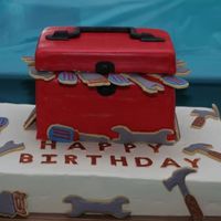 Tool Box Made for a community wide birthday celebration for my uncle who has terminal cancer. This was such a huge cake. Bottom is 4 half sheets and...