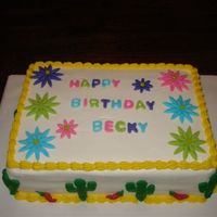 Birthday Cake This was a fun cake to make, I don't know why , but I loved making the cactus and chili peppers.