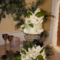 Chelsea's Wedding Cake Everything that could go wrong with this cake - did. Fondant and gumpaste with peacock feathers. I am amazed it actually stood up for...