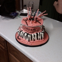 College Grad Cake This was for a friend who graduated from college. Her party was pink and black and her personality is crazy so I went with a little zebra...