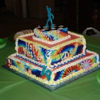 70's Theme Tie-dye edible icing sheets
