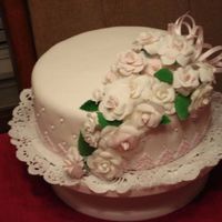 My First Fondant Cake I finally got the courage to try a fondant cake. I certainly is not perfect - but I am very pleased with the turnout. Gumpaste roses -...