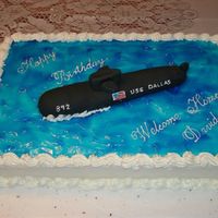 Submarine Cake Birthday & Welcome Home for a Navy sub sailor who just finished his tour of duty.