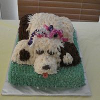 Puppy Cake I made this cake for a little 7 year old girls birthday on the 2-3-07. She was so happy with it! The sheet cake is chocolate almond flavor...