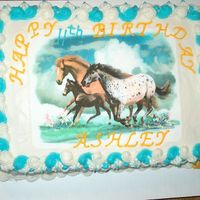 Running Horses This was my second attempt at a basket weave. The horses are an edible image that I purchased.