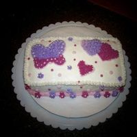 Butterfly With Hearts This was the first cake I ever decorated in my Course 1 class.