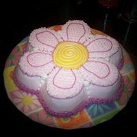 Daisy Cake This is the second cake I ever decorated, done in the Wilton "Dancing Daisy" pan. I used light pink, dark pink, golden yellow,...