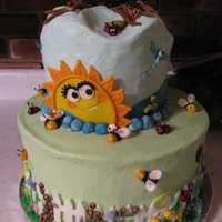 Childrens Miracle Network Cake Competition sunshine, flowers, fence, bees, lady bugs, butterflies