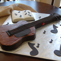 Guitar Cake This cake was for a good friend of mine. Here dad plays a martin guitar and wanted a cake to look like it. My first guitar. It ended up...