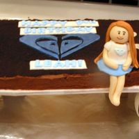 Roxy Skateboard This was done out of brownie. The Roxy logo, screws on top and the hex bolts w/ washers on the tires are made out of gum paste. The tires...