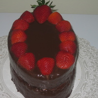 Chocolate Ganache with strawberries and whipped cream filling