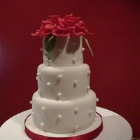 Mini Flower & Pearl Wedding Cake My first mini wedding cake :)