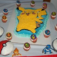 Pokemon Birthday I made these cakes for my daughter's 7th Birthday. There was a large Pikachu cake, three mini cakes which were "poke balls"...