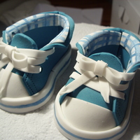 My Attempt At Gumpaste Baby Converse Made for a christening cake I have coming up, my first attempt at baby converse, decorated inside to look like the actual babies booties (...