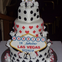 My First Wedding Cake! My Friends got married in Las Vegas and had a party back here in the UK last weekend. This is the cake I made them. My very first wedding...