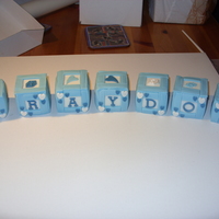 Gumpaste Baby Blocks 7 x 1 inch(ish) squares. all gumpaste. Used lustre dust on the white detailing done with embossers now they could be pme or ffm im not sure...