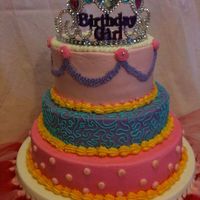 Princess Birthday Cake WASC cake with buttercream and store bought crown. For a 3rd bday.