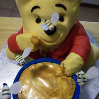 Pooh & Hunny Yellow cake covered with fondant