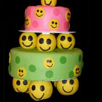 Piles Of Smiles I copied this from the Wilton website. My second attempt in doing tiered cakes. It is a pound cake with marshmallow fondant.