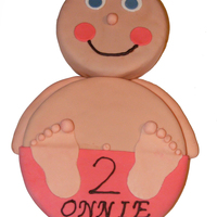 Baby Cake Baby cake I made for my 2 yr old who loves babies.. made with MM fondant