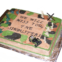 Army National Guard Going Away cake was a 11x15 sheet cake made with BC icing.