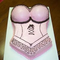 Lingerie Cake Made with Cream cheese frosting, which I would not reccomend using. It's just to soft, and dosen't smooth well.