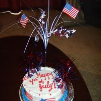 Fourth Of July Cake it was very nice but the fondant stars melted into the frosting.